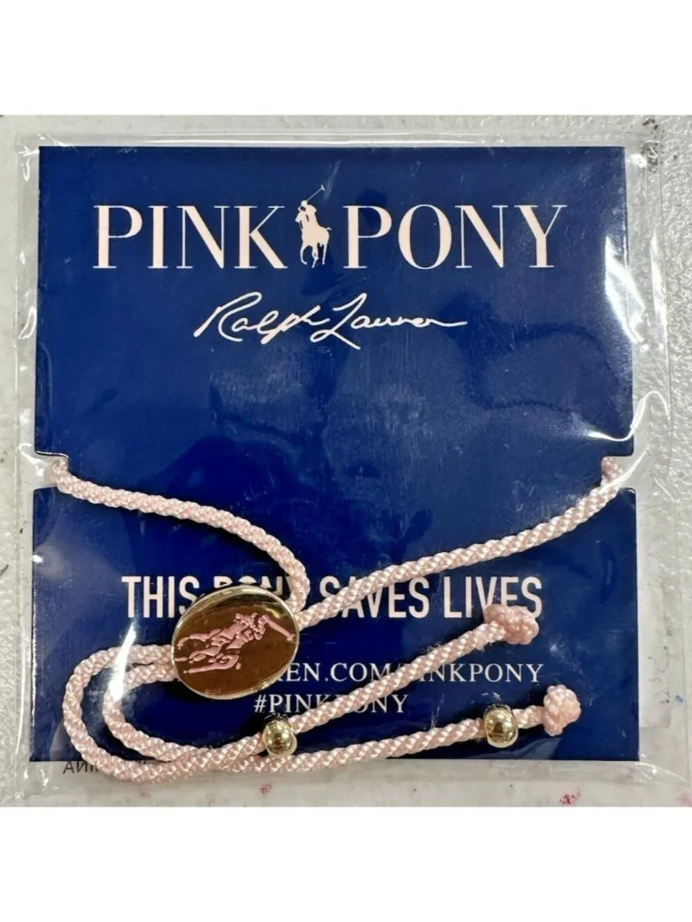 Polo Ralph Lauren Light Pink Pony Bracelet Cancer Awareness 5-PACKS